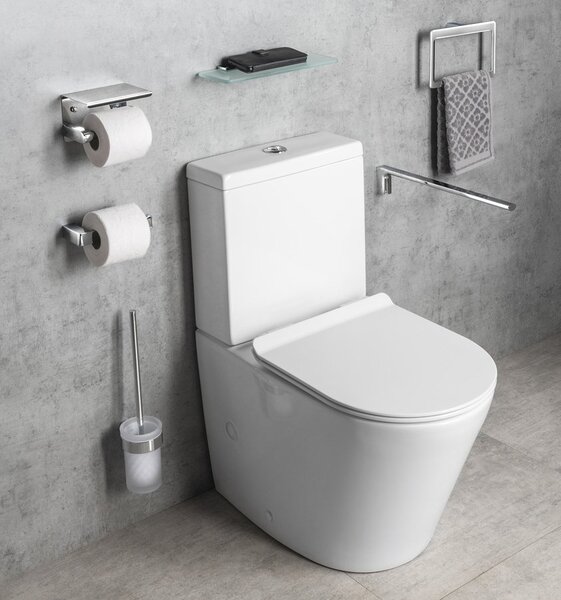 Gedy Gedy, perie WC suspendata PIRENEI, sticla lapte, crom, PI330313
