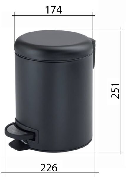 Gedy Gedy, POTTY coș de gunoi 3l, Soft Close, grafit, 320981
