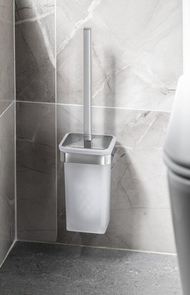 Gedy Gedy, perie WC suspendată SAMOA, sticlă de lapte, crom, A83313
