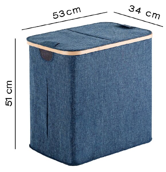 Gedy Gedy, coș de rufe YOSHI 53x51x34cm, bambus, albastru, 133805