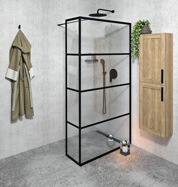 Gelco Gelco, paravan de dus CURE BLACK 700 mm, sticla transparenta, CB70