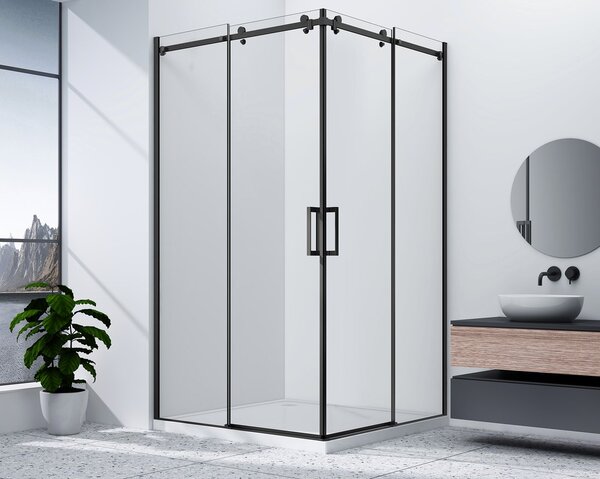 Gelco Gelco, paravan de duș dreptunghiular DRAGON BLACK 1100x800mm varianta L/P, GD4611B-01