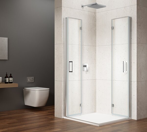 Gelco Gelco, usa de dus plianta LORO pentru intrare colt 700 mm, sticla transparenta, GN4770