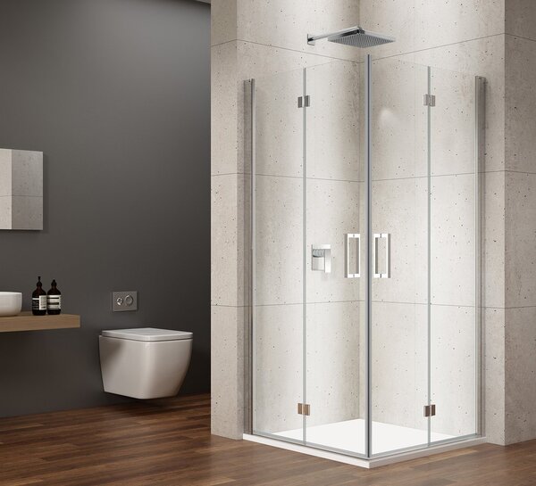 Gelco Gelco, usa de dus plianta LORO pentru intrare colt 700 mm, sticla transparenta, GN4770