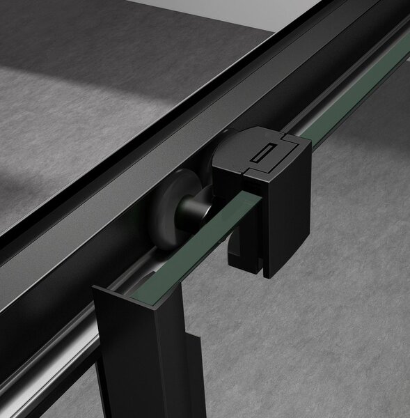 Gelco Gelco, paravan de duș pătrat SIGMA SIMPLY BLACK 900x900 mm, intrare colț, sticlă cărămidă, GS2490B-02