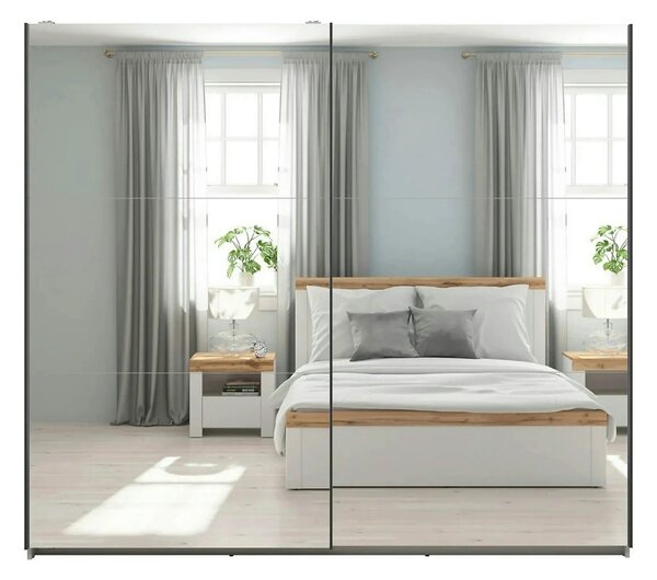 Dressing TETRIX, casmir, PAL, cu 2 usi si oglinzi, 220x60x196 cm
