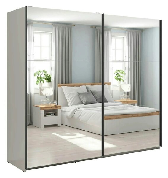 Dressing TETRIX, casmir, PAL, cu 2 usi si oglinzi, 220x60x196 cm