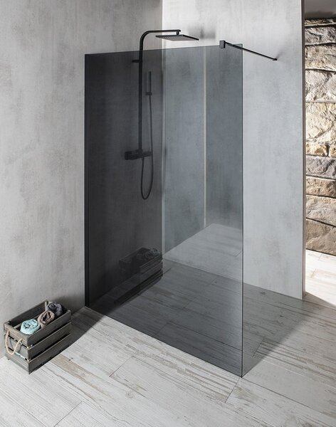 Gelco Gelco, VARIO BLACK paravan de duș dintr-o bucată pentru montaj pe perete, sticlă mată, 1100 mm, GX1411GX1014