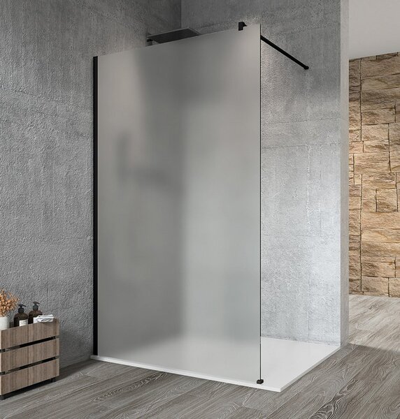 Gelco Gelco, VARIO BLACK paravan de duș dintr-o bucată pentru montaj pe perete, sticlă mată, 1100 mm, GX1411GX1014
