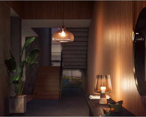 Set 2 becuri LED dimabile Philips Hue White, soclu E27, 7W, 230V, 2700K