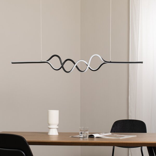 Milagro Lighting Lampă suspendată LED Ancona, metal, auriu/negru, 4.000 K, Auriu / Alamă, Camera de zi / sufragerie, Metal, Modern