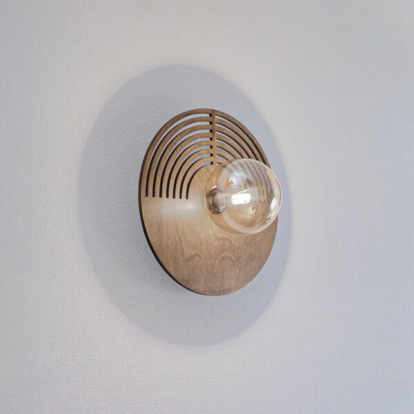 TK Lighting Aplică de perete Lunar, alb/culoarea lemnului, Ø 30 cm, G9, reglabil, Lemn, Camera de zi / sufragerie, Lemn, Modern