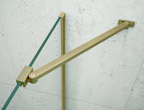 Erga Paris, suport de colț pentru paravane de duș cu grosimea sticlei 6/8/10 mm, lungime 60 cm, auriu mat, ERG-V02-PARIS-BAR60-GB