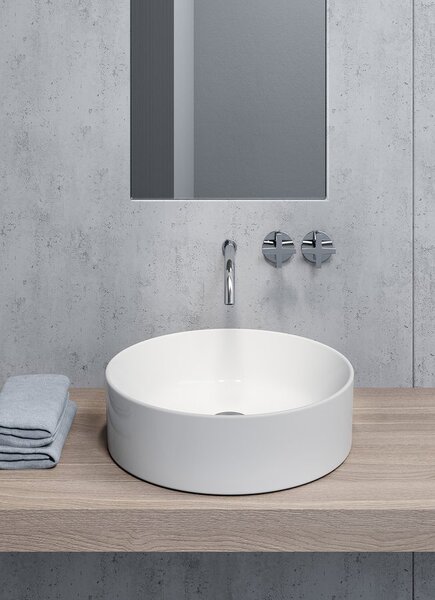 GSI KUBE X, chiuveta blat ceramica 45 cm, alb ExtraGlaze, 942711