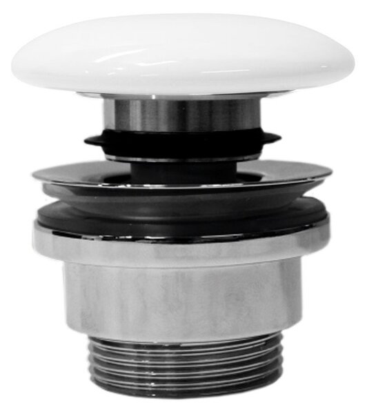 Sifon chiuveta GSI 5/4", click-clack, dop ceramic, alb, PCS11