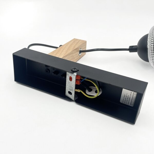 Lampă de perete LEANDRA 1xE27/15W/230V stejar/negru