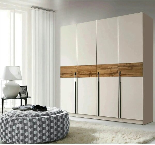 Dressing DENVER DEN3, casmir/stejar wotan, PAL, cu 4 usi, 200x59x215 c