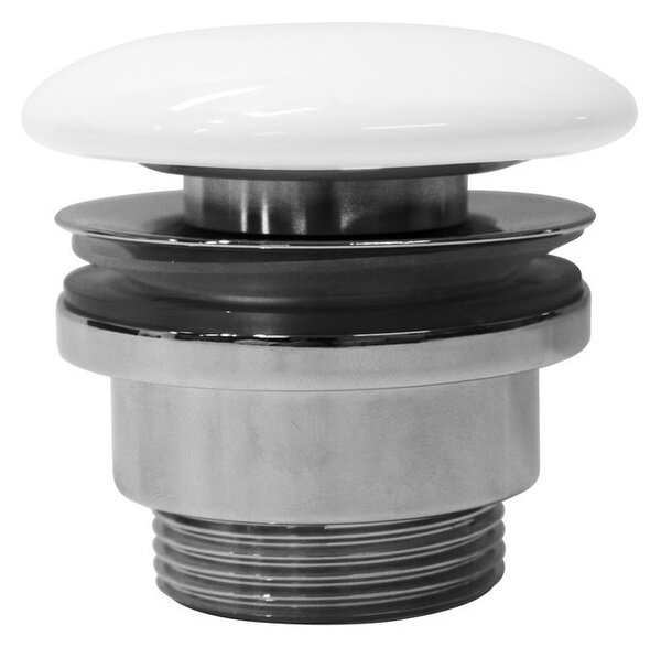 GSI, evacuare chiuveta GSI 5/4", neînchide, grosime 5-65 mm, capac ceramic, alb lucios, PVC11
