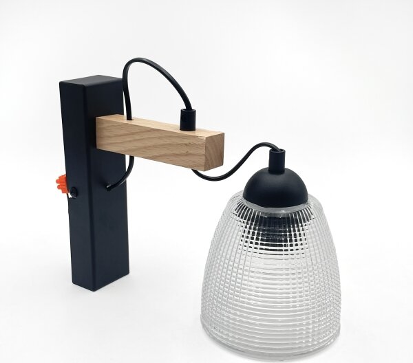 Lampă de perete LEANDRA 1xE27/15W/230V stejar/negru
