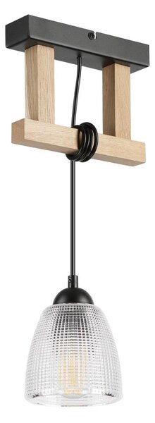 Pendul pe cablu LEANDRA 1xE27/15W/230V stejar/negru