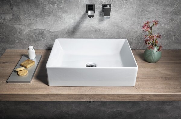 GSI GSI, chiuveta blat ceramica KUBE X 50x37 cm, alb ExtraGlaze, 942911