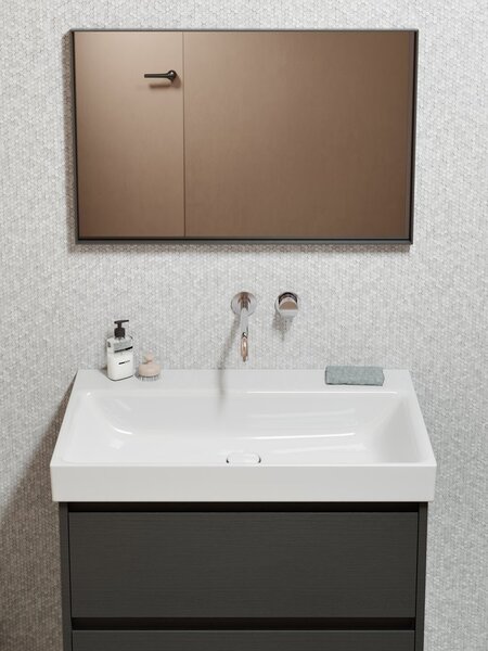 GSI GSI, lavoar ceramic NUBES 100x50cm, cu spațiu de depozitare în dreapta, alb ExtraGlaze, 9627111