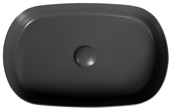 Isvea Isvea, chiuveta blat ceramica INFINITY OVAL, 55x36cm, antracit, 10NF65055-2C