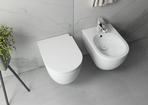 Isvea Isvea, bideu de perete INFINITY 36,5x53cm, alb mat, 10NF41001-2L