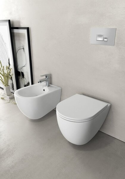 Isvea Isvea, bideu de perete INFINITY 36,5x53cm, alb mat, 10NF41001-2L