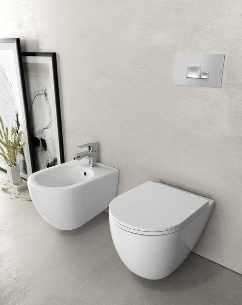 ISVEA INFINITY, bideu suspendat 36,5x53cm, alb, 10NF41001