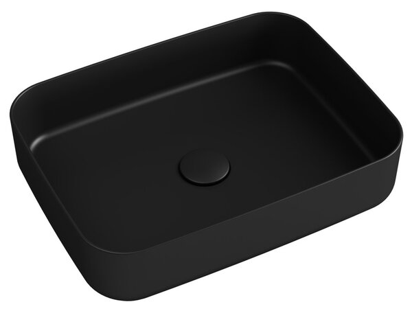 Isvea Isvea, Chiuvetă de blat din ceramică INFINITY RECTANGLE, 50x36cm, negru, 10NF65050-2N