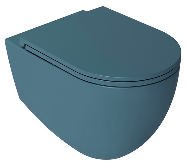 Isvea Isvea, vas WC suspendat INFINITY, fără ramă, 36,5x53cm, verde petrol mat, 10NF02005-2P