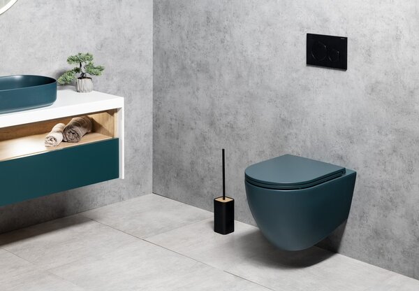 Isvea Isvea, vas WC suspendat INFINITY, fără ramă, 36,5x53cm, verde petrol mat, 10NF02005-2P