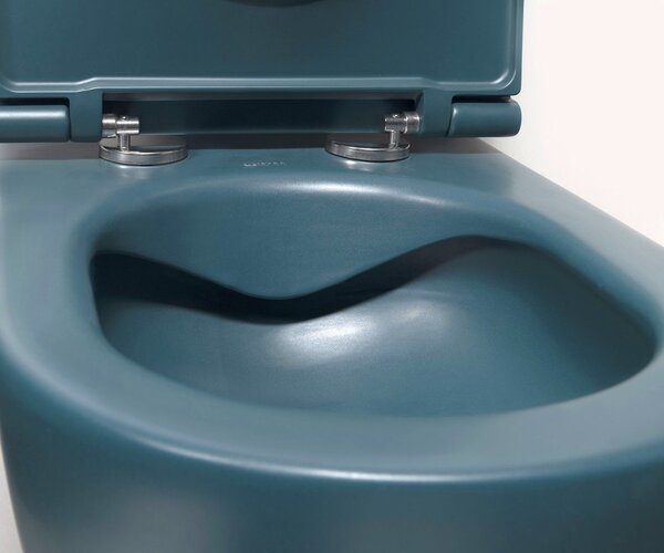 Isvea Isvea, vas WC suspendat INFINITY, fără ramă, 36,5x53cm, verde petrol mat, 10NF02005-2P
