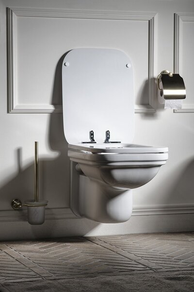 Kerasan Kerasan, scaun WALDORF, Soft Close, alb/crom, 418801