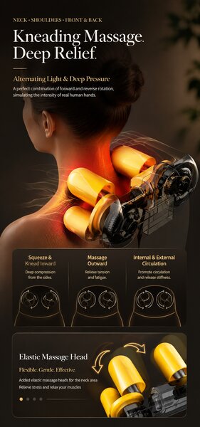 Saltea masaj corp intreg 5-in-1 cu role Shiatsu, vibratii si incalzire