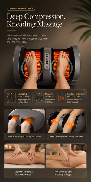 Saltea masaj corp intreg 5-in-1 cu role Shiatsu, vibratii si incalzire