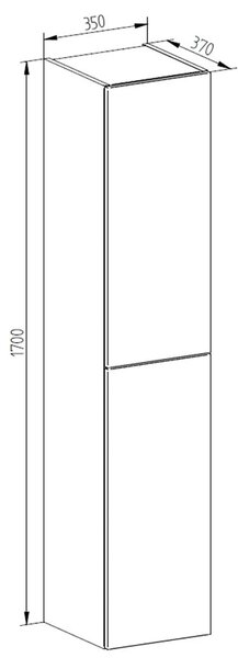 Mereo Mereo, Aira, dulap baie 170 cm înălțime, deschidere stânga, MER-CN714LN