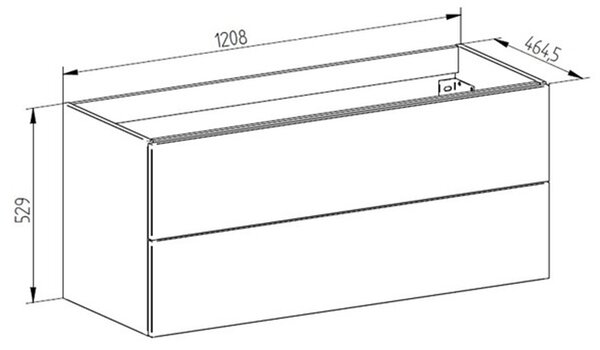 Mereo Mereo, Aira, dulap baie cu chiuveta ceramica 121 cm, MER-CN723
