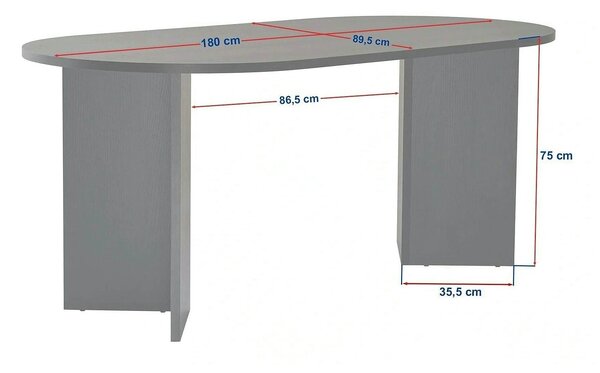 Masa SABLIN, travertin, PAL laminat, 180x90x75 cm