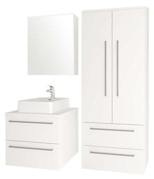 Mereo Mereo, Bino, dulap baie cu chiuveta ceramica 101 cm, alb, stejar, MER-CN662