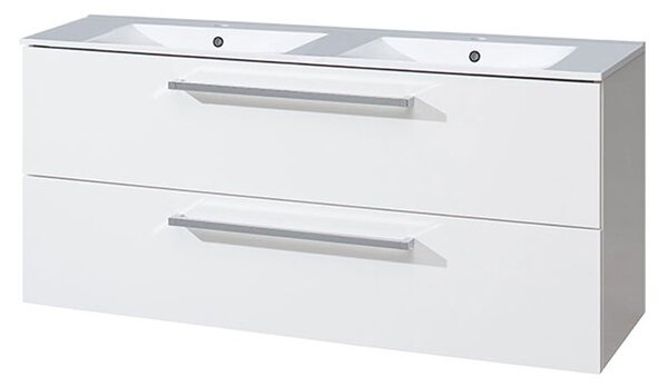 Mereo Mereo, Bino, dulap baie cu chiuveta ceramica 121 cm, alb, stejar, MER-CN663
