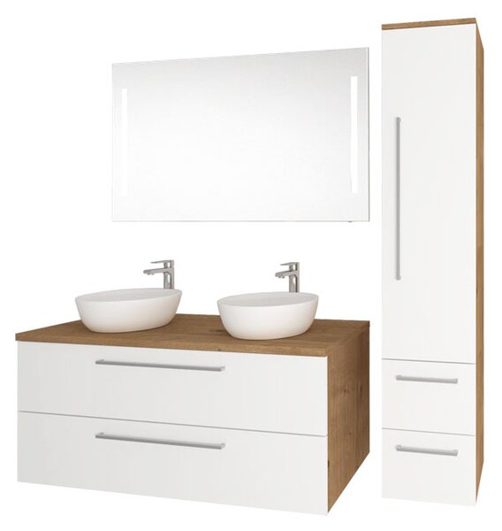 Mereo Mereo, Bino, dulap baie 121 cm, alb, MER-CN673S