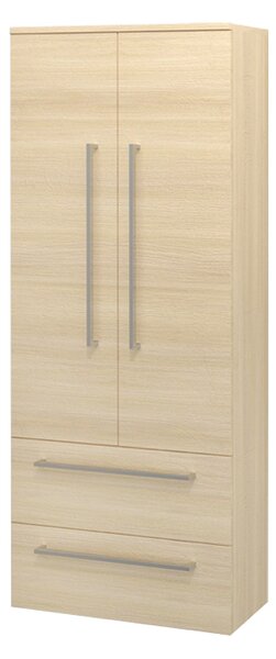 Mereo Mereo, Bino, dulap de baie înalt, dublu, 163 cm, alb, alb/stejar, MER-CN639