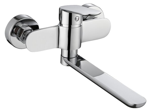 Mereo Mereo, Baterie pentru chiuvetă de perete, Viana, 150 mm, cu braț drept plat 200 mm, crom, MER-CBE30201