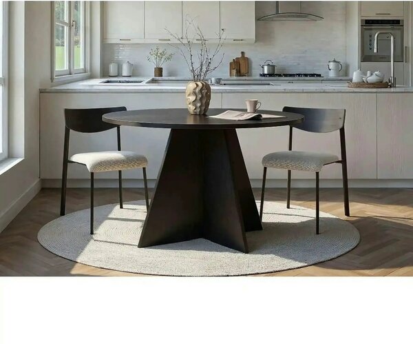 Masa VIRELLA, negru, PAL, 120x120x75 cm