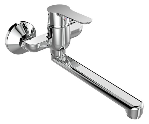 Mereo Mereo, Baterie pentru chiuvetă de perete, Zuna, cu braț plat drept 160 mm, crom, MER-CB302A02Z