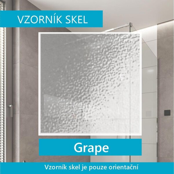 Mereo Mereo, set de duș Kora: R550, alb ALU, sticlă Grape 90 cm, cadă, sifon, MER-CK35101ZN