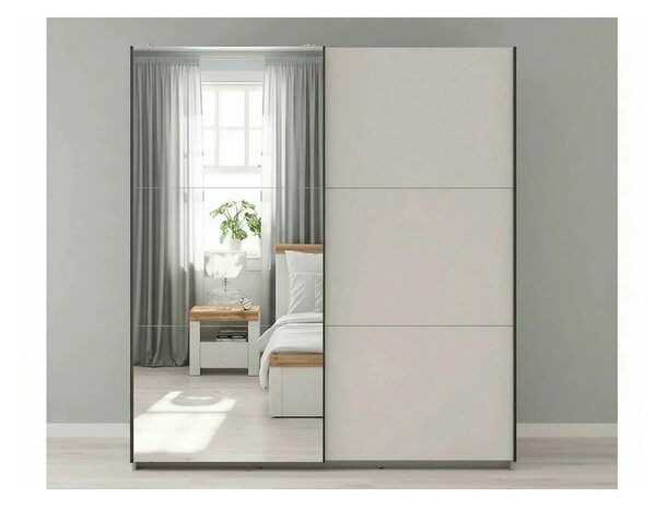 Dulap TETRIX, casmir, PAL, cu 2 usi si oglinda, 183x60x196 cm