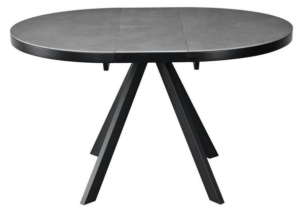 Masa extensibila LIBRA, gri mat/negru, ceramica/metal, 100/130x100x75